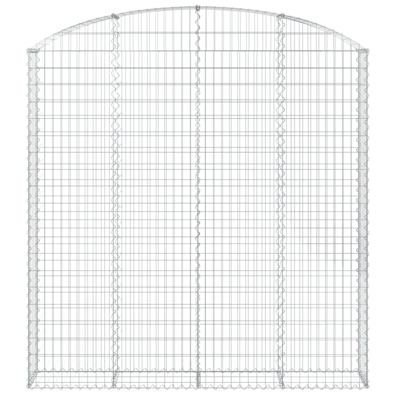 Gabione mit Hochbogen 200x30x200/220 cm Verzinktes Eisen