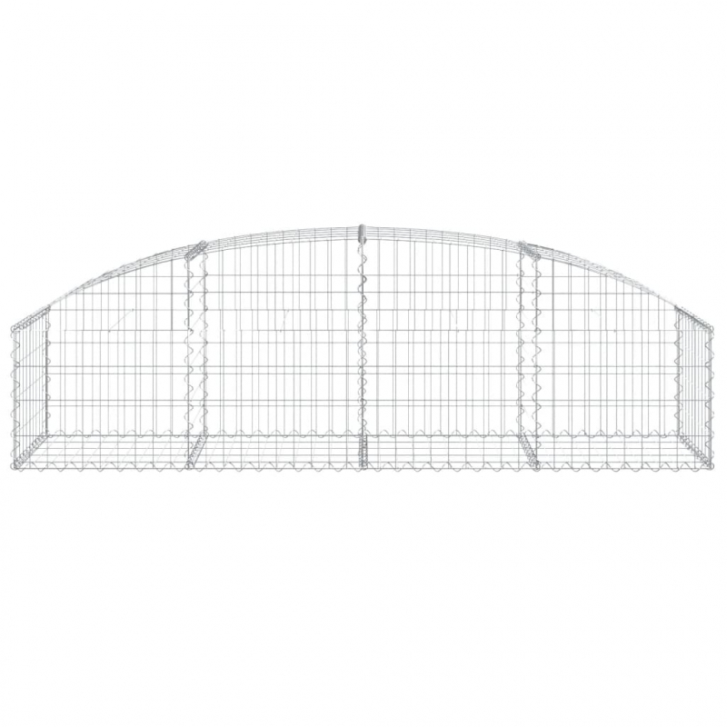 Gabione mit Hochbogen 200x50x40/60 cm Verzinktes Eisen