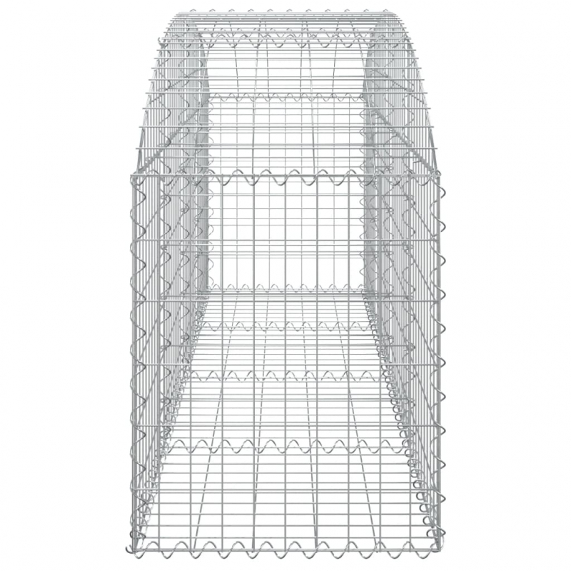 Gabione mit Hochbogen 200x50x60/80 cm Verzinktes Eisen