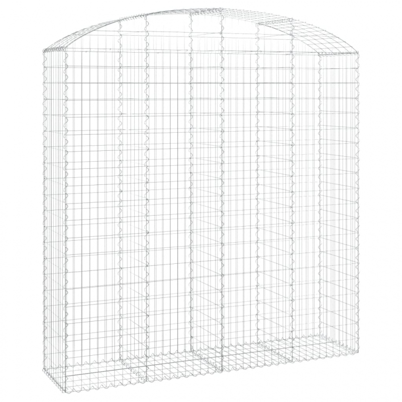Gabione mit Hochbogen 200x50x200/220 cm Verzinktes Eisen