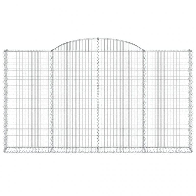 Gabione mit Hochbogen 300x30x160/180 cm Verzinktes Eisen
