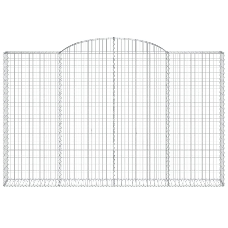 Gabione mit Hochbogen 300x30x180/200 cm Verzinktes Eisen