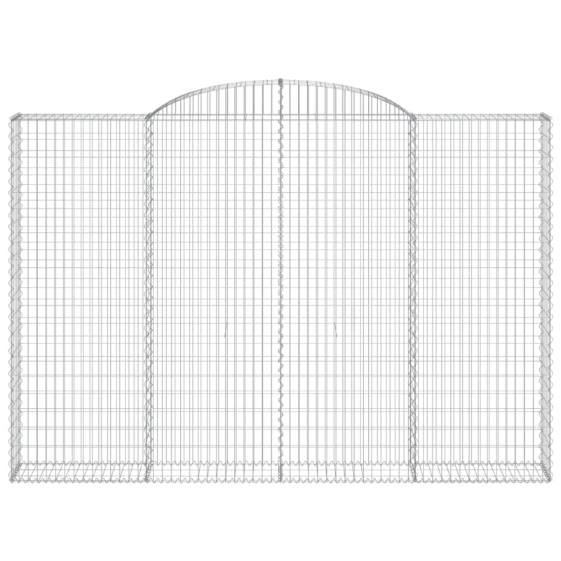 Gabione mit Hochbogen 300x30x200/220 cm Verzinktes Eisen