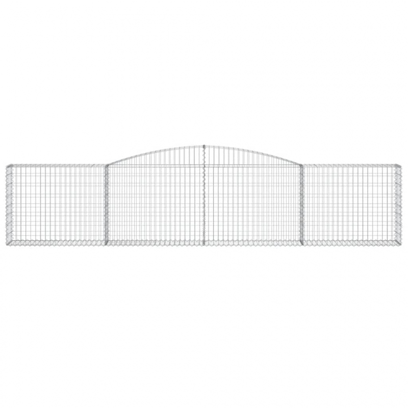 Gabione mit Hochbogen 400x30x80/100 cm Verzinktes Eisen