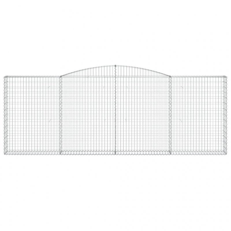 Gabione mit Hochbogen 400x30x140/160 cm Verzinktes Eisen