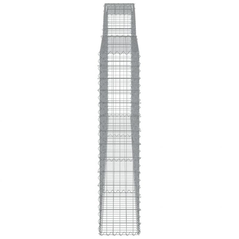 Gabione mit Hochbogen 400x30x140/160 cm Verzinktes Eisen