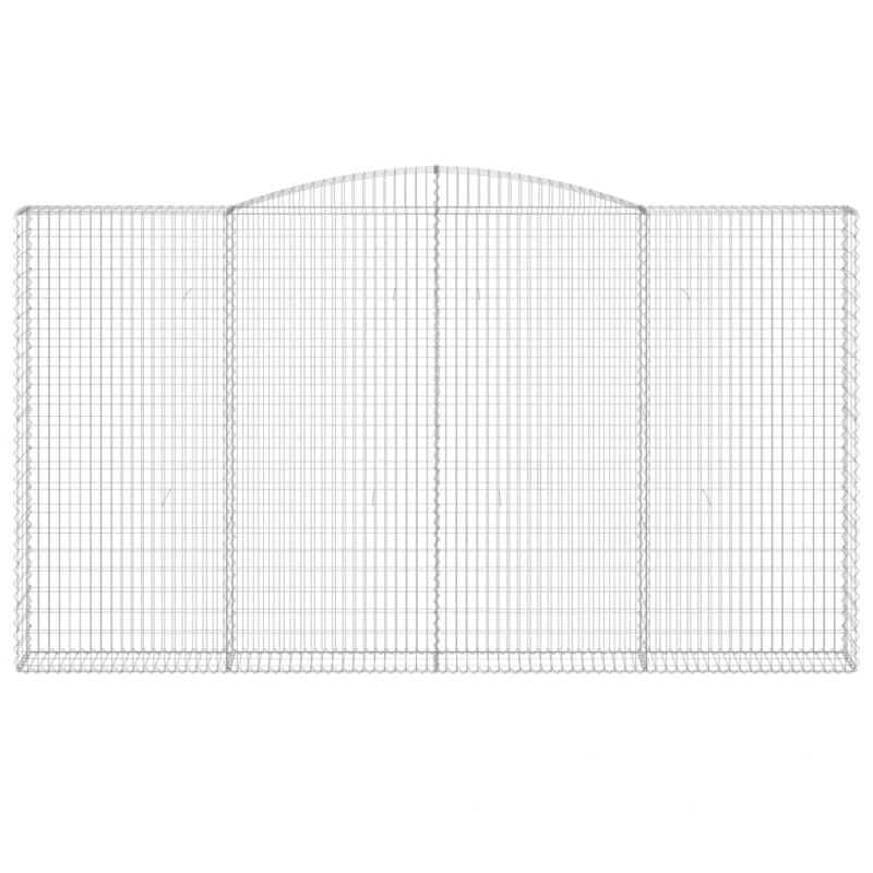 Gabione mit Hochbogen 400x30x220/240 cm Verzinktes Eisen