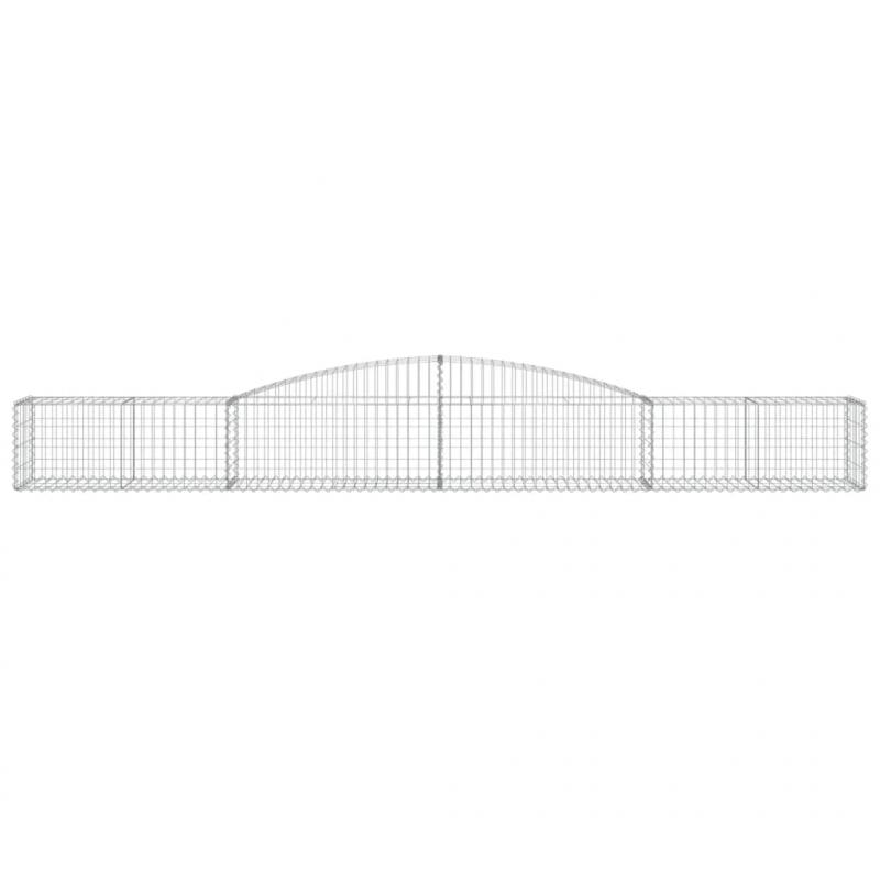 Gabione mit Hochbogen 400x50x40/60 cm Verzinktes Eisen