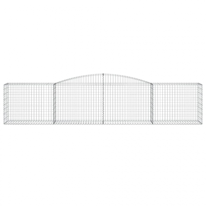 Gabione mit Hochbogen 400x50x80/100 cm Verzinktes Eisen