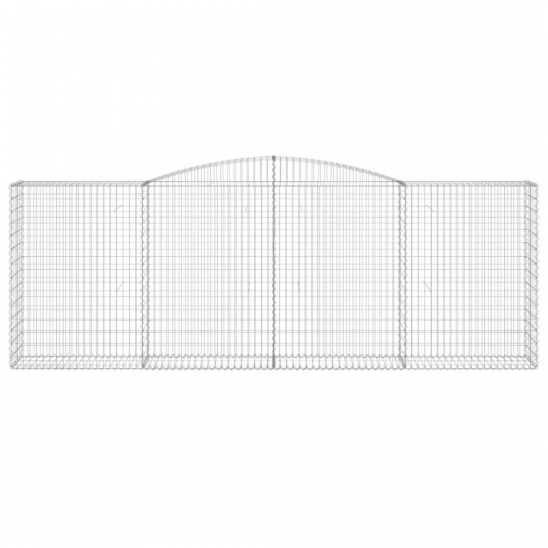 Gabione mit Hochbogen 400x50x140/160 cm Verzinktes Eisen
