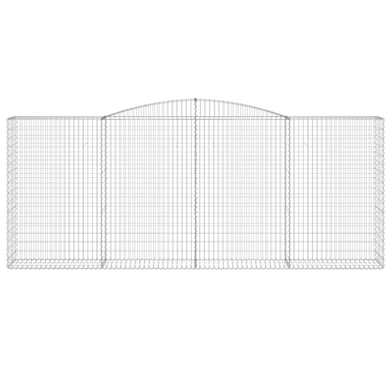 Gabione mit Hochbogen 400x50x160/180 cm Verzinktes Eisen