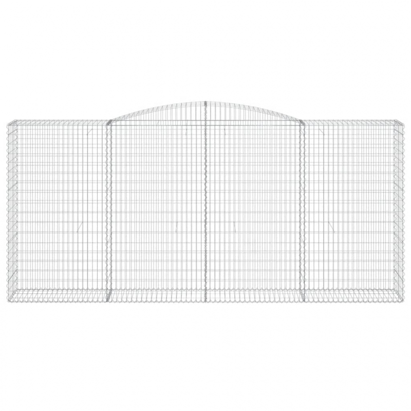 Gabione mit Hochbogen 400x50x180/200 cm Verzinktes Eisen
