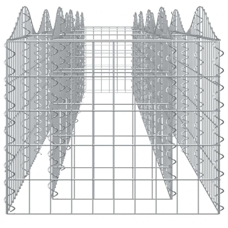 Gabionen-Hochbeet mit Hochbogen 400x50x50 cm Verzinktes Eisen