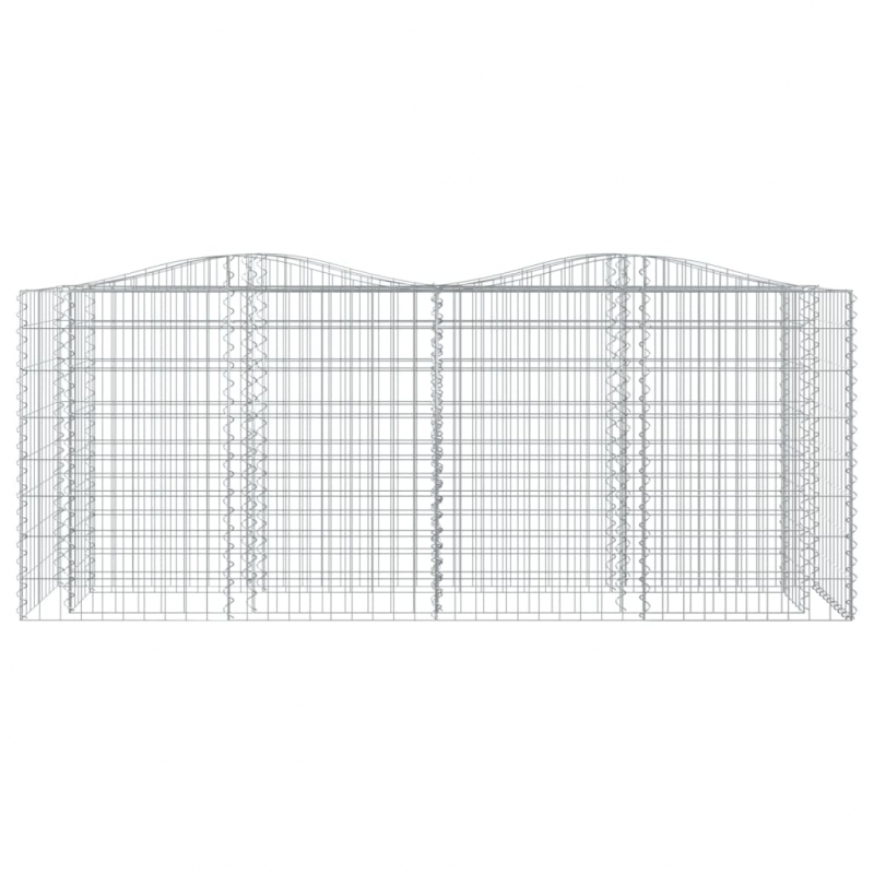 Gabionen-Hochbeet mit Hochbogen 200x50x100 cm Verzinktes Eisen