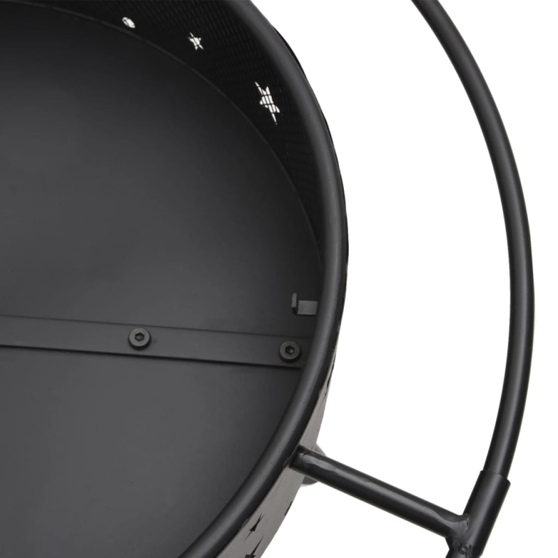 Feuerschale mit Schürhaken 70 cm XXL Stahl