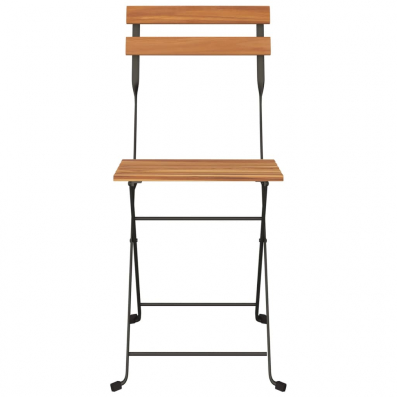 Bistrostühle 6 Stk. Klappbar Massivholz Teak und Stahl