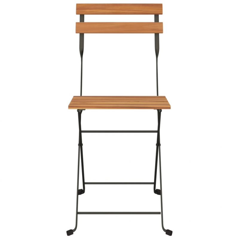 Bistrostühle 8 Stk. Klappbar Massivholz Teak und Stahl