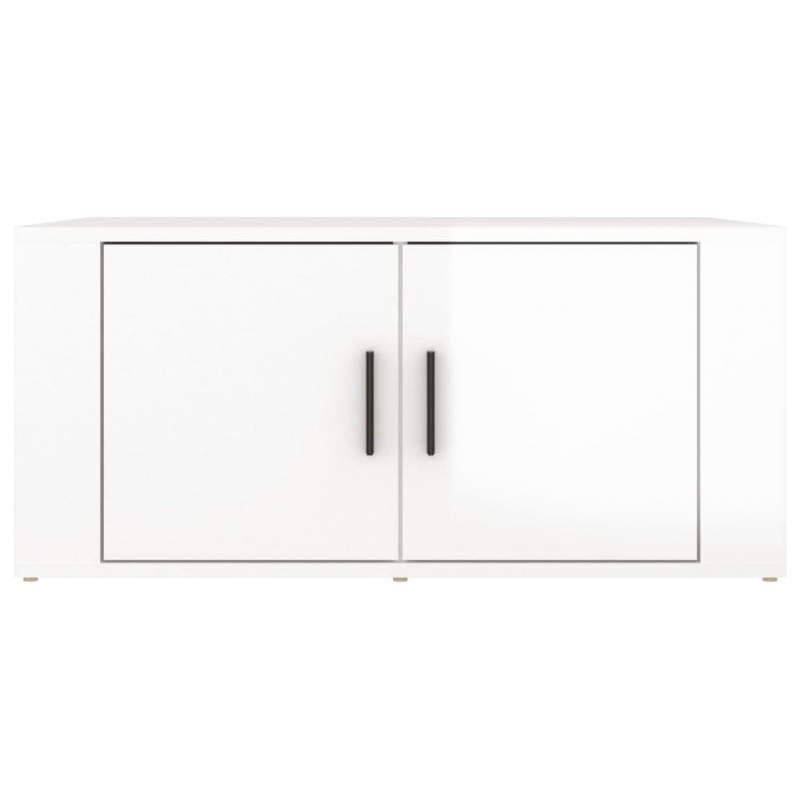 Couchtisch Hochglanz-Weiß 80x50x36 cm Holzwerkstoff