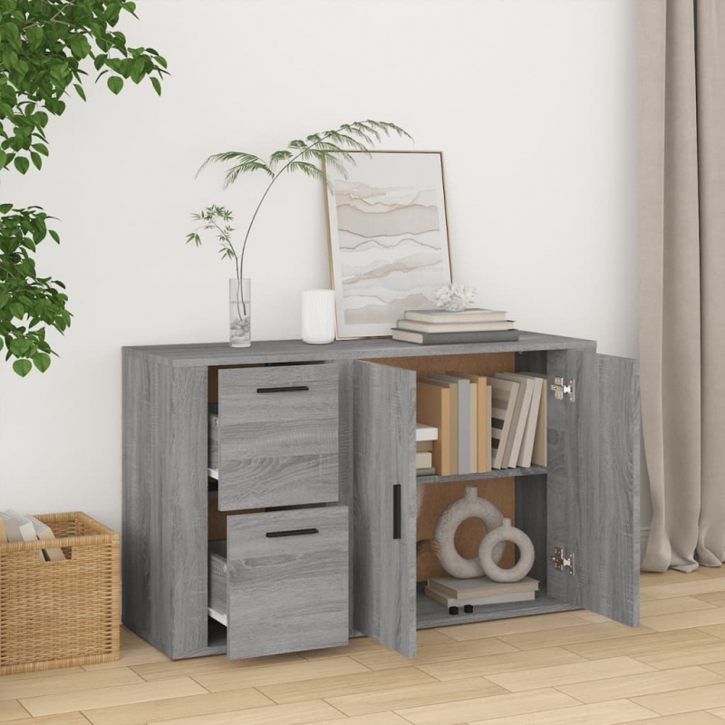 Sideboard Grau Sonoma 100x33x59,5 cm Holzwerkstoff
