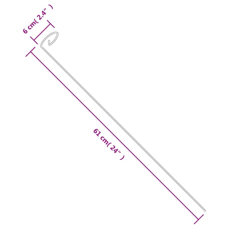 Pflanzenstützen 20 Stk. Dunkelgrün 61 cm Stahl