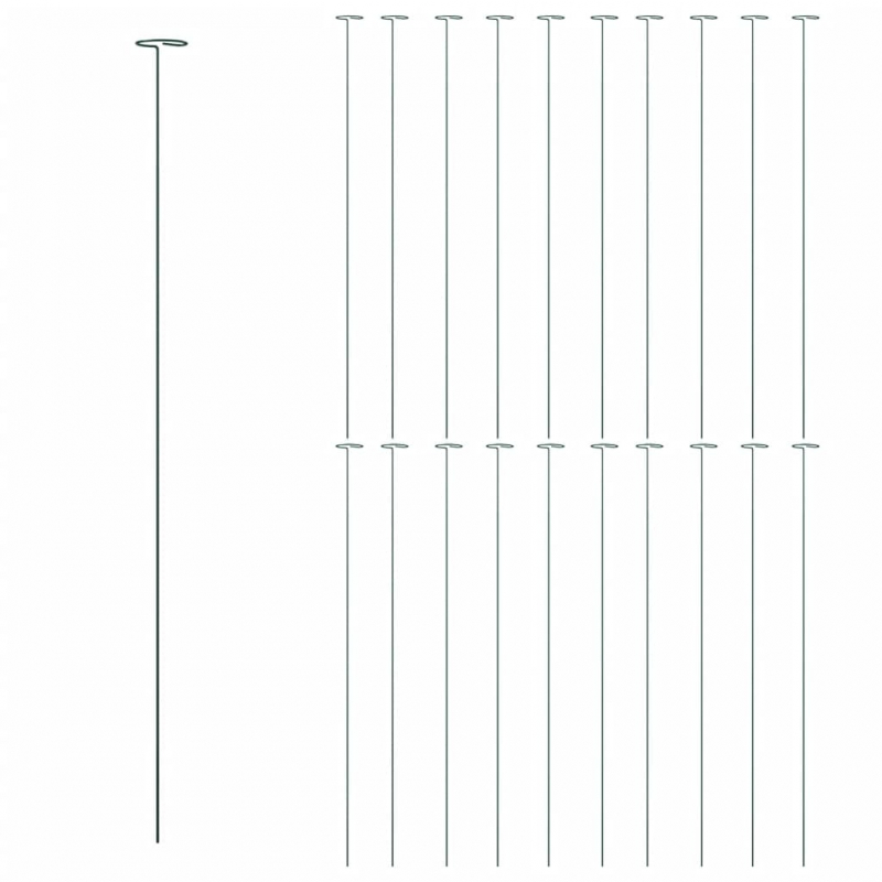 Pflanzenstützen 20 Stk. Dunkelgrün 91 cm Stahl