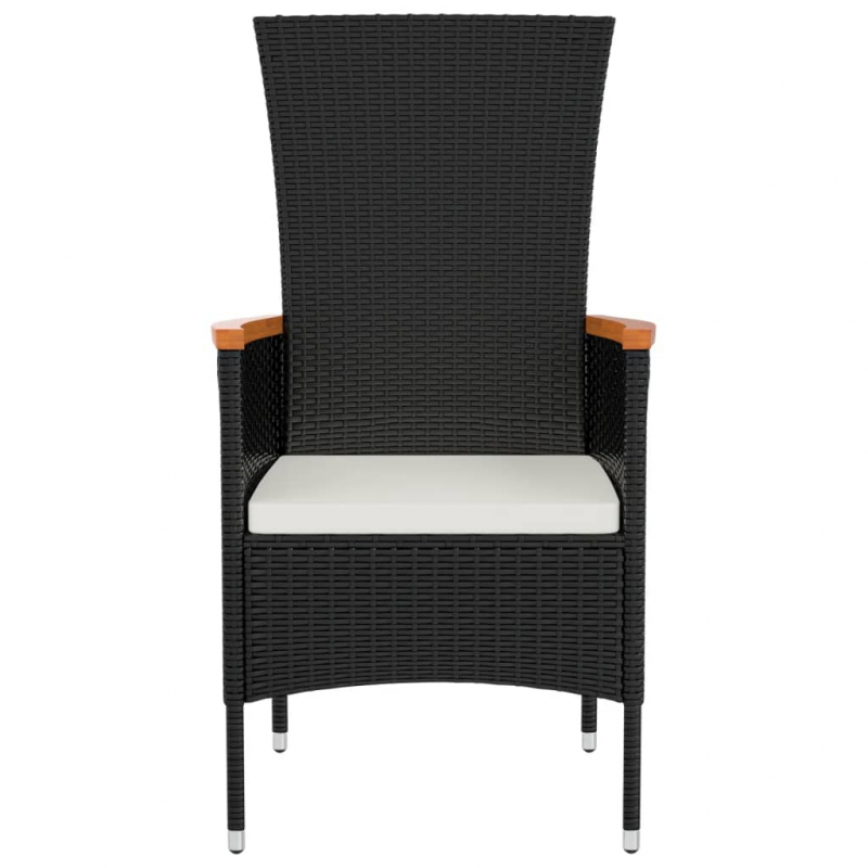 Gartenstühle mit Kissen 4 Stk. Poly Rattan Schwarz