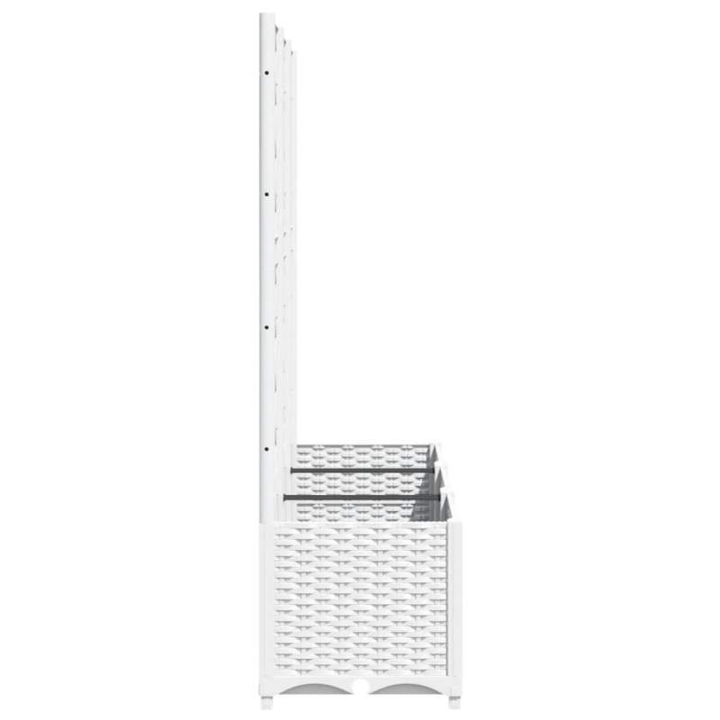 Pflanzkübel mit Rankgitter Weiß 120x40x136 cm PP