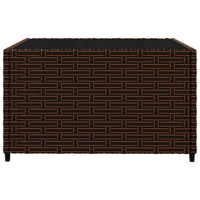 3-tlg. Garten-Lounge-Set mit Kissen Braun Poly Rattan