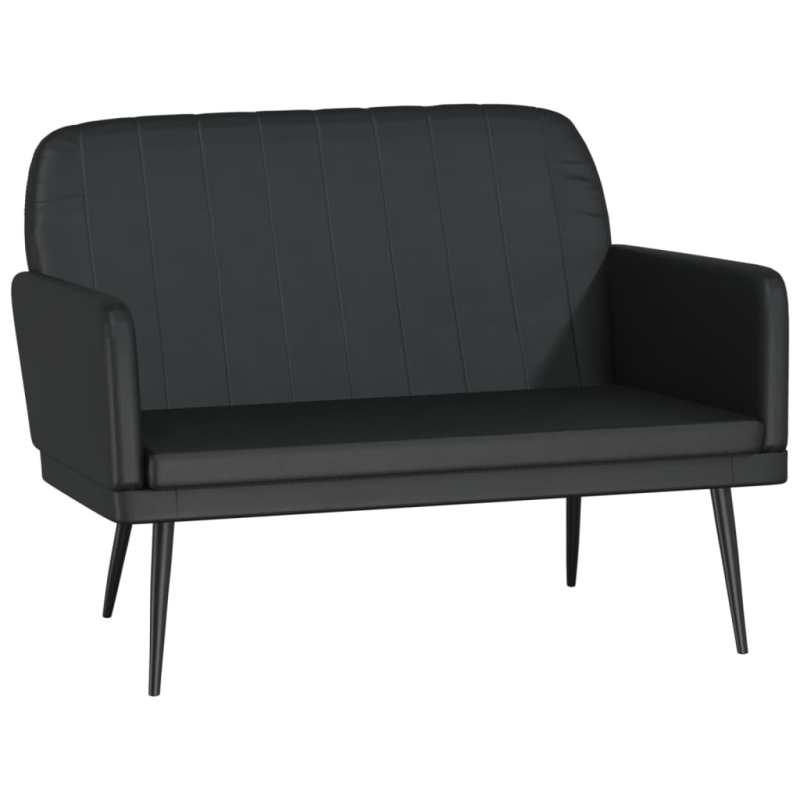 Sitzbank Schwarz 107x80x81 cm Kunstleder