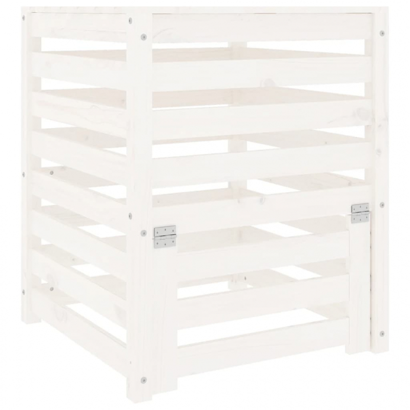 Komposter Weiß 63,5x63,5x77,5 cm Massivholz Kiefer