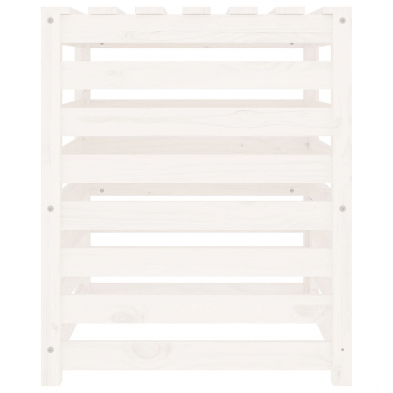 Komposter Weiß 63,5x63,5x77,5 cm Massivholz Kiefer