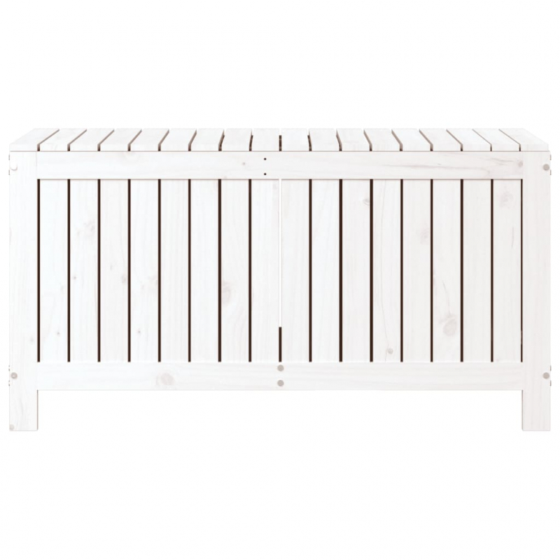 Gartentruhe Weiß 115x49x60 cm Massivholz Kiefer