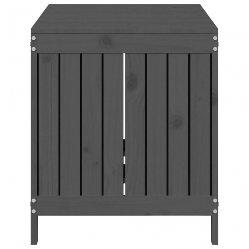 Gartentruhe Grau 121x55x64 cm Massivholz Kiefer