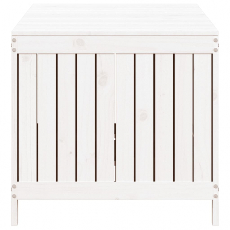 Gartentruhe Weiß 147x68x64 cm Massivholz Kiefer