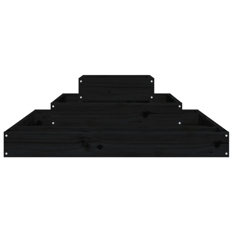 Pflanzkübel Schwarz 80x80x27 cm Massivholz Kiefer