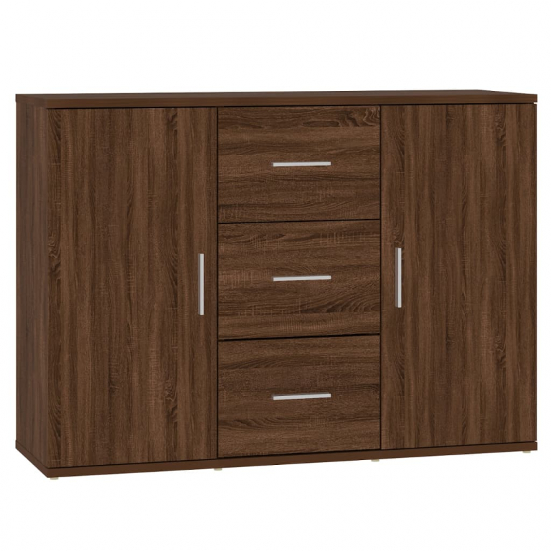 Sideboard Braun Eichen-Optik 91x29,5x65 cm Holzwerkstoff