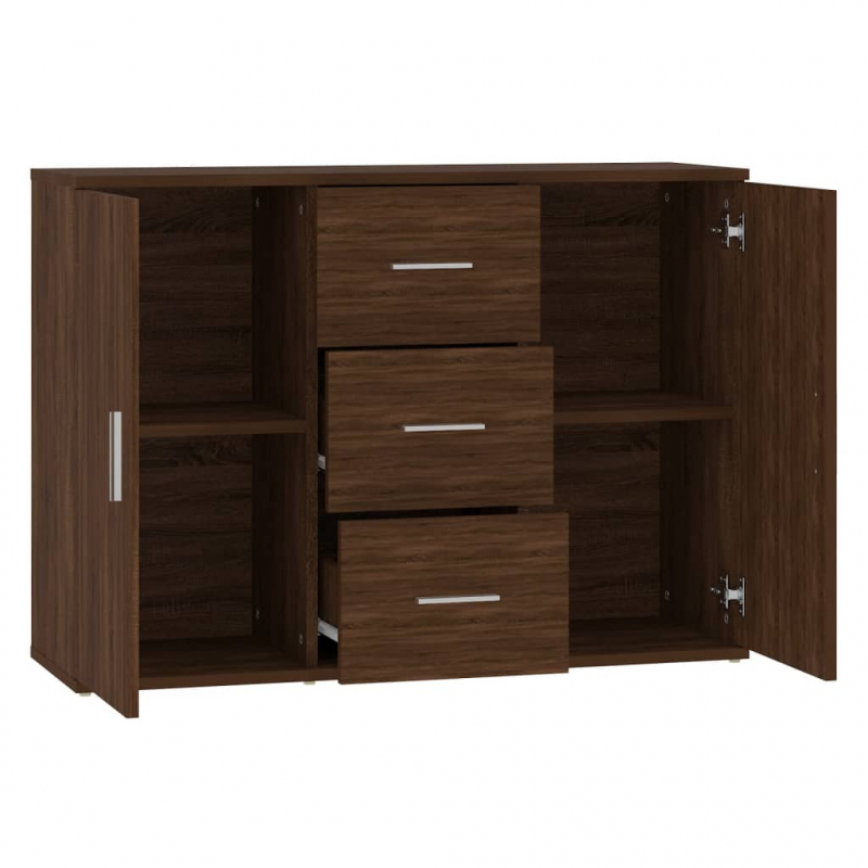 Sideboard Braun Eichen-Optik 91x29,5x65 cm Holzwerkstoff