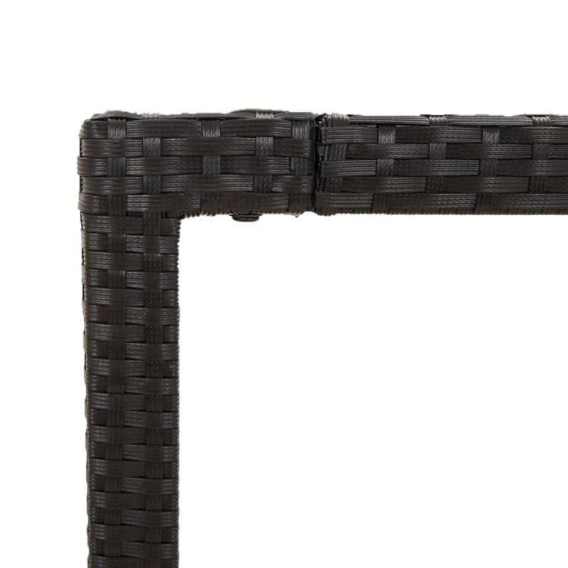 Gartentisch mit Glasplatte Schwarz 190x90x75 cm Poly Rattan