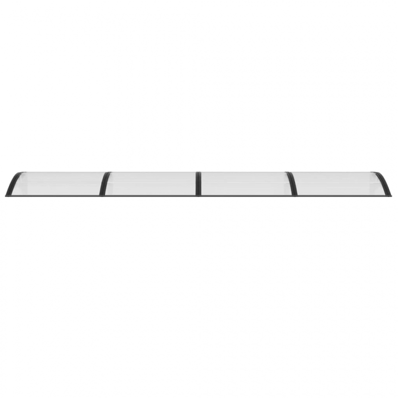 Türvordach Schwarz und Transparent 350x75 cm Polycarbonat