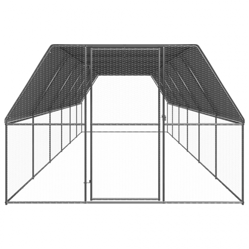 Outdoor-Hühnerkäfig 3x12x2 m Verzinkter Stahl