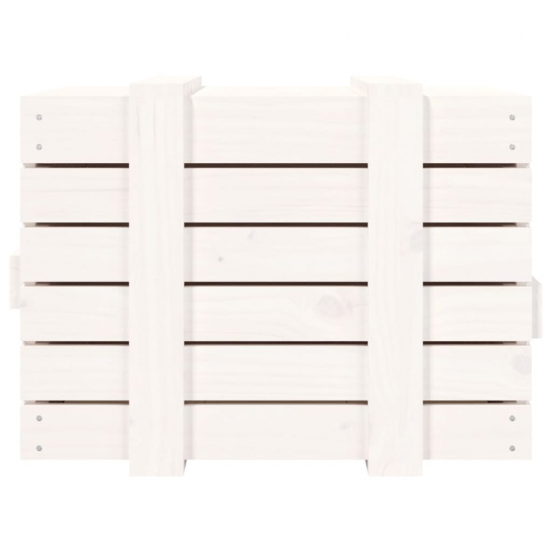 Truhe Weiß 58x40,5x42 cm Massivholz Kiefer