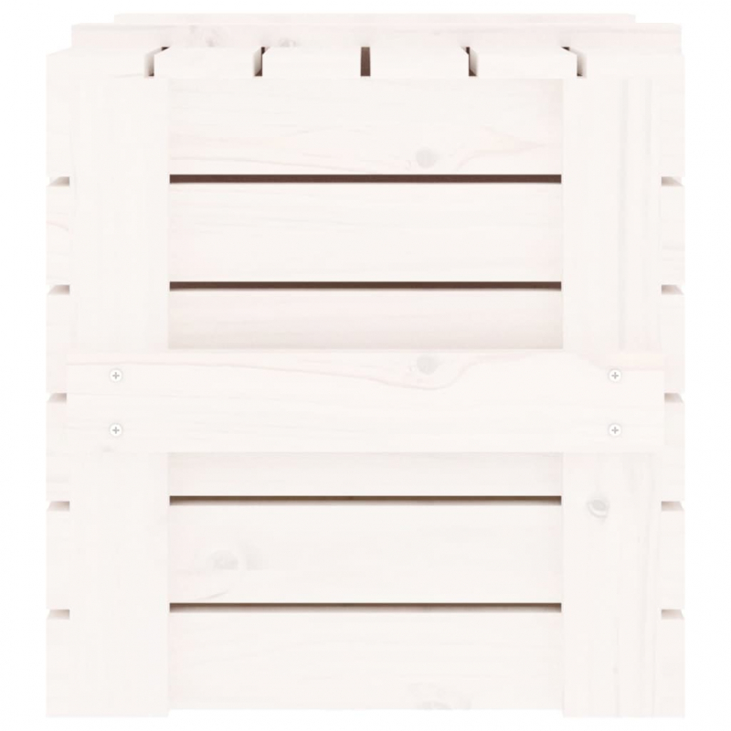 Truhe Weiß 58x40,5x42 cm Massivholz Kiefer