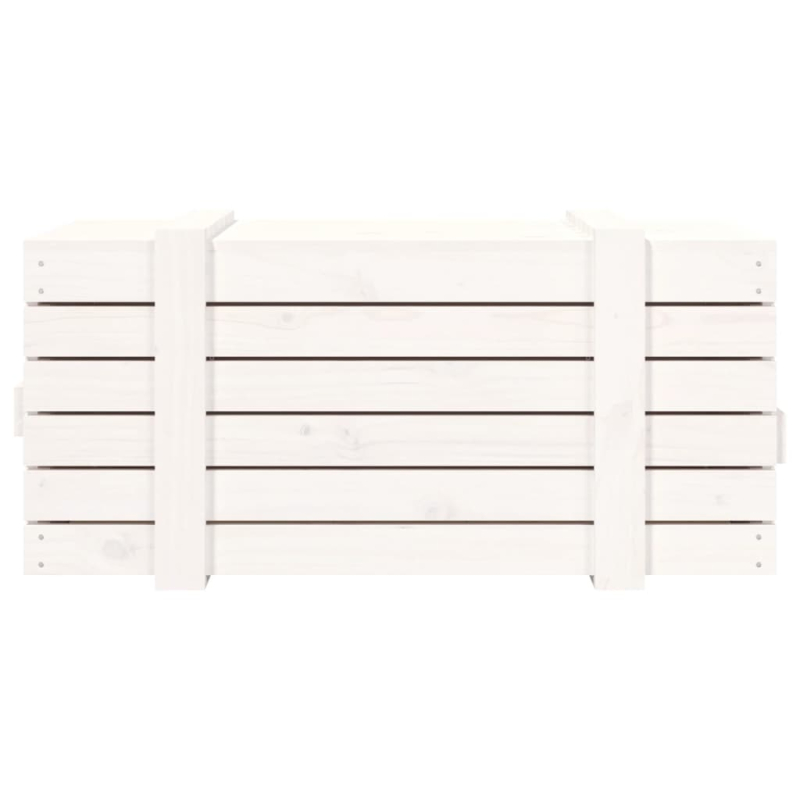 Truhe Weiß 91x40,5x42 cm Massivholz Kiefer