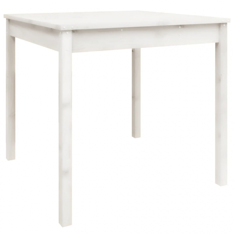 Gartentisch Weiß 82,5x82,5x76 cm Massivholz Kiefer