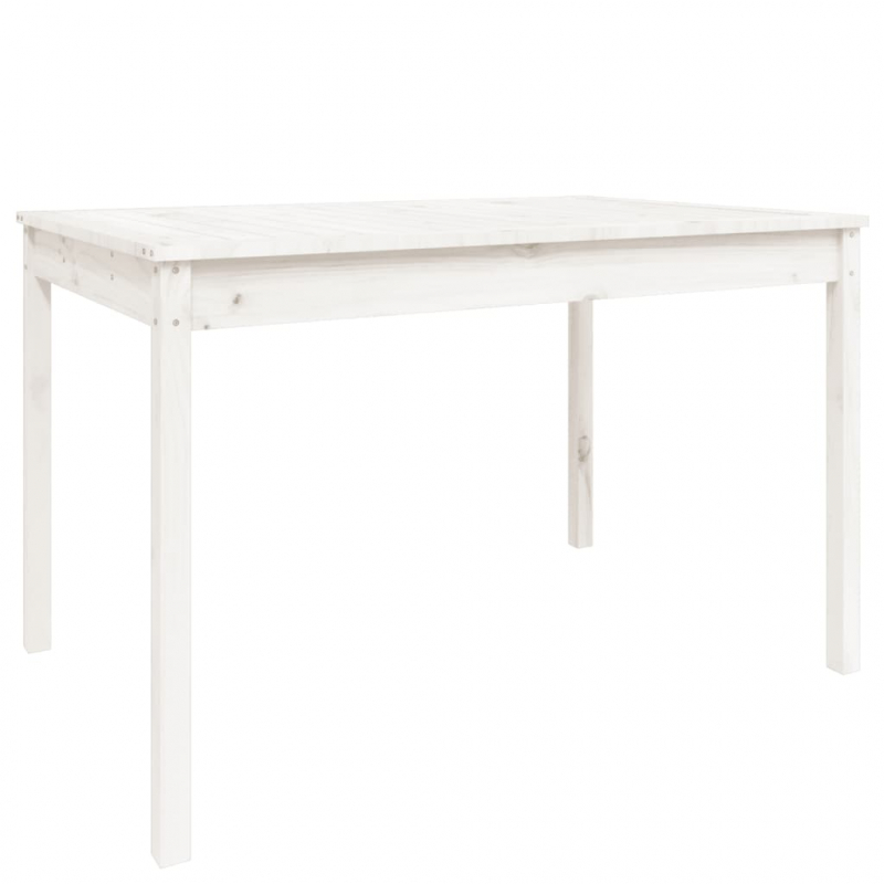 Gartentisch Weiß 121x82,5x76 cm Massivholz Kiefer