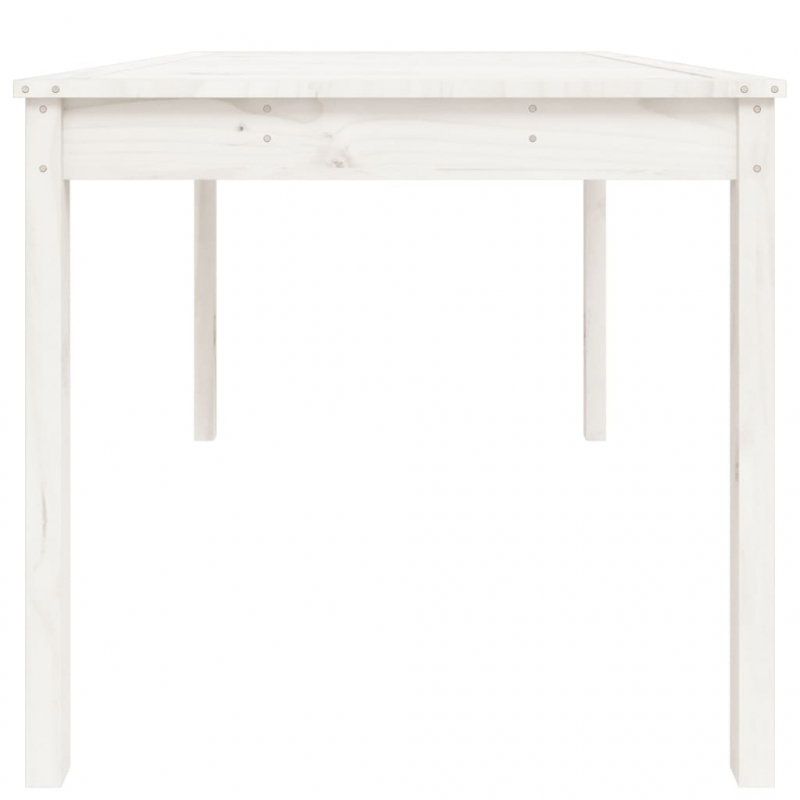 Gartentisch Weiß 121x82,5x76 cm Massivholz Kiefer