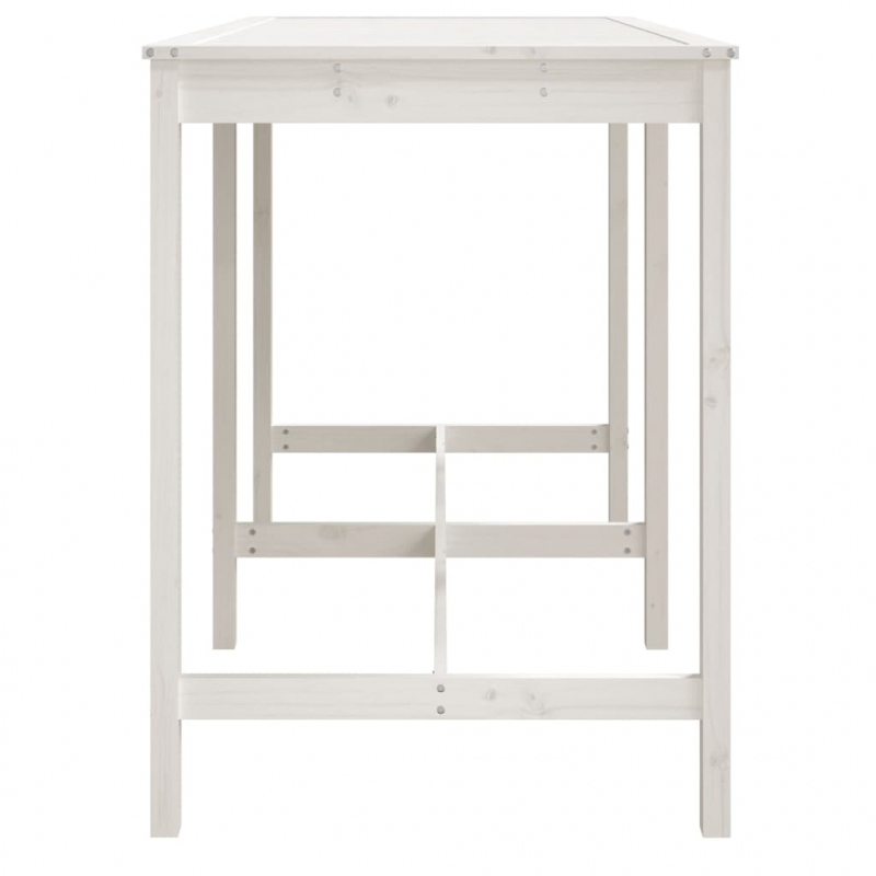 Gartentisch Weiß 159,5x82,5x110 cm Massivholz Kiefer