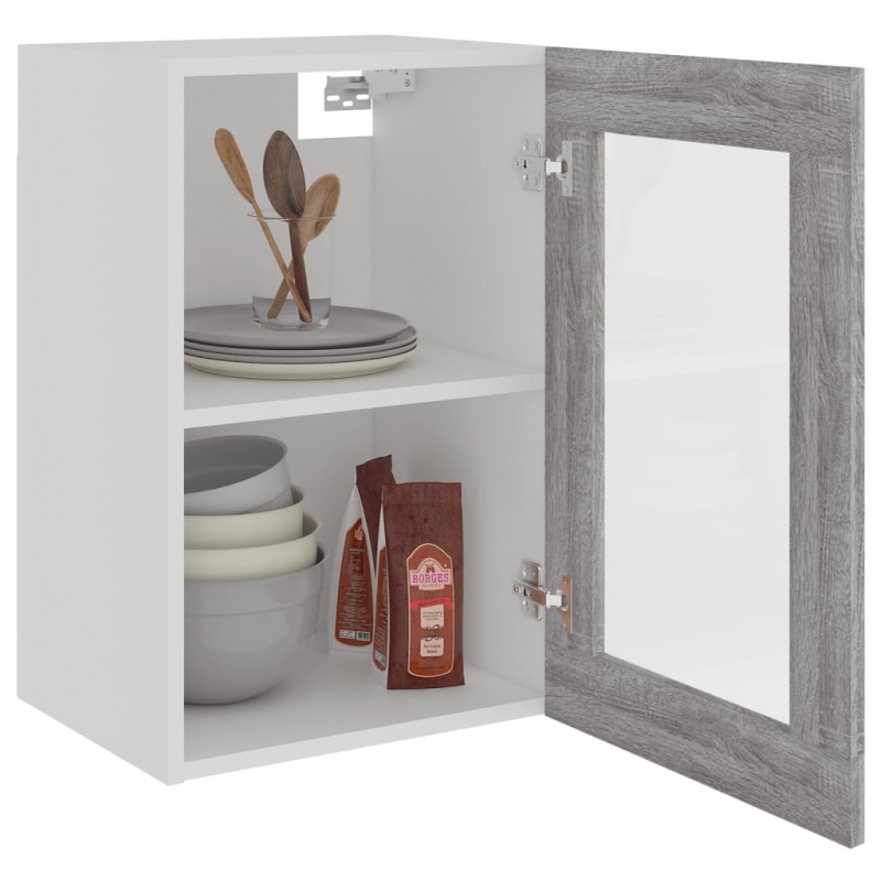 Hängeschrank Lyon Glas Grau Sonoma 40x31x60 cm Holzwerkstoff