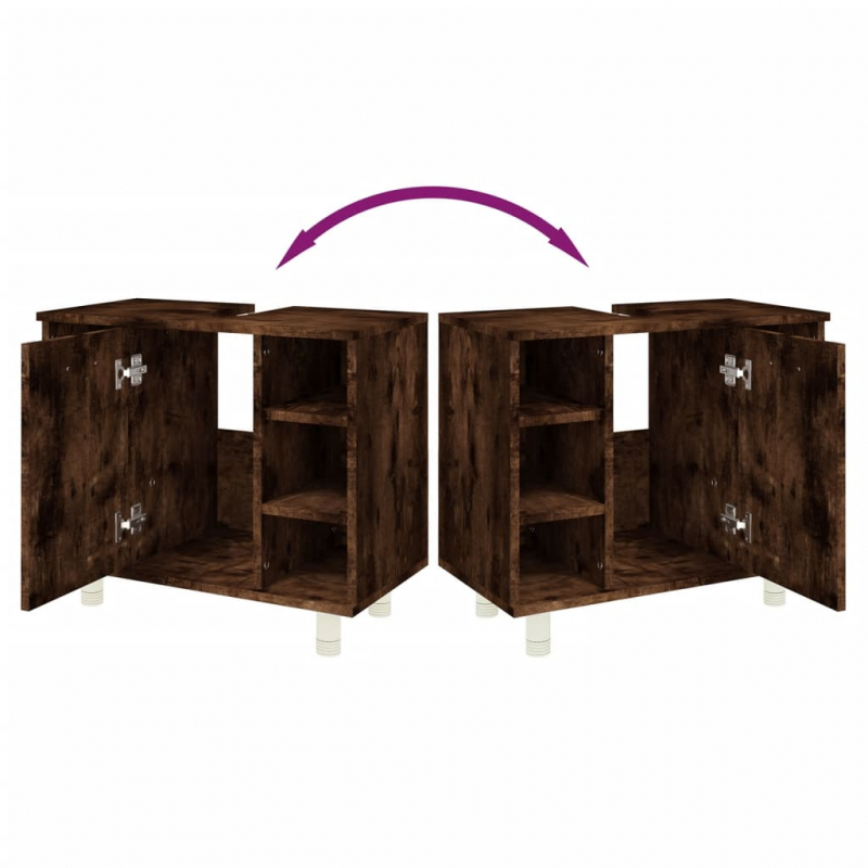 Badschrank Räuchereiche 60x32x53,5 cm Holzwerkstoff