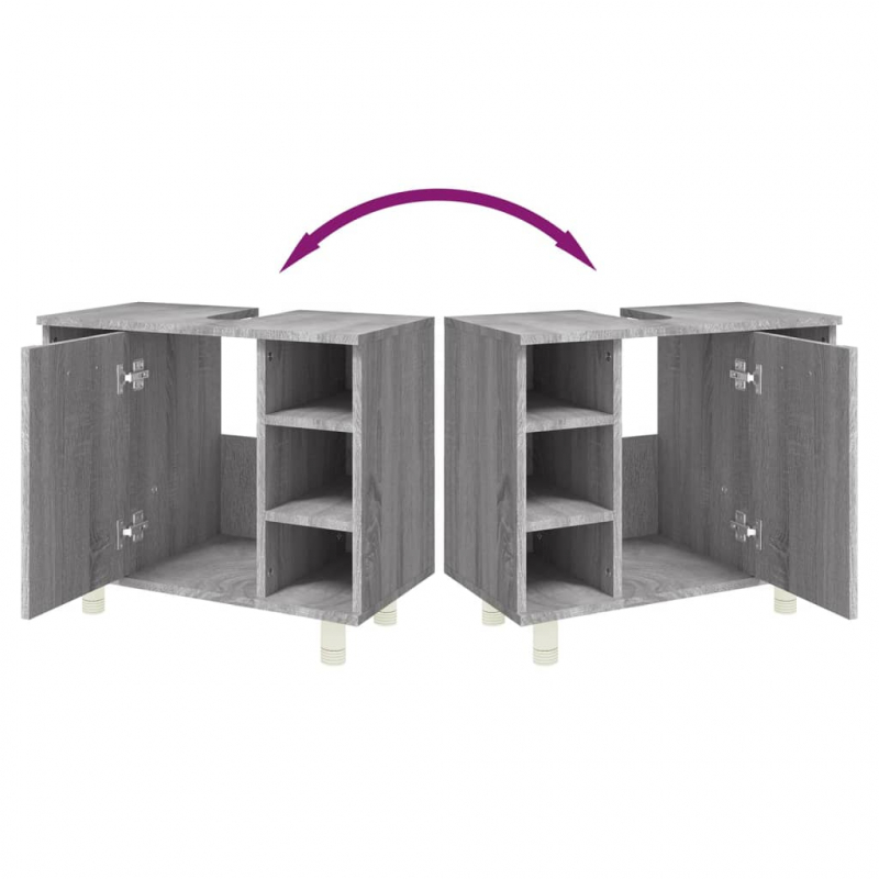 Badschrank Grau Sonoma 60x32x53,5 cm Holzwerkstoff